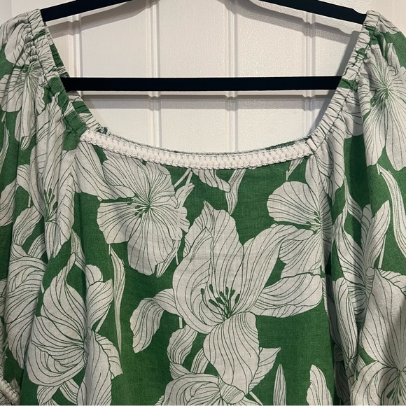 Tahari 100% Linen Garment in Vibrant Green and White. Size XL. - Picture 5 of 10